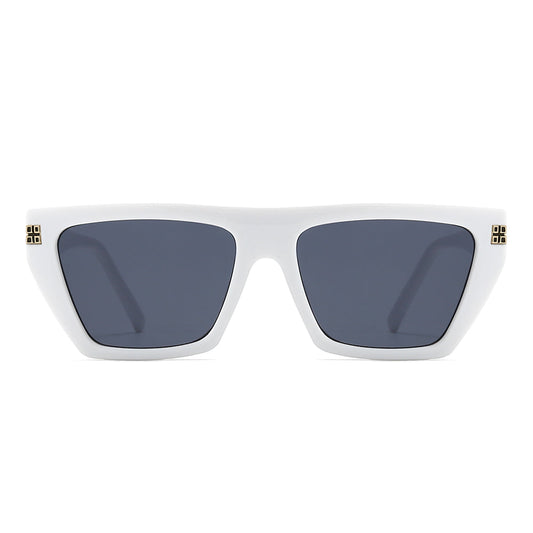 Thick Geek-Chic Geometric Tinted Sunglasses