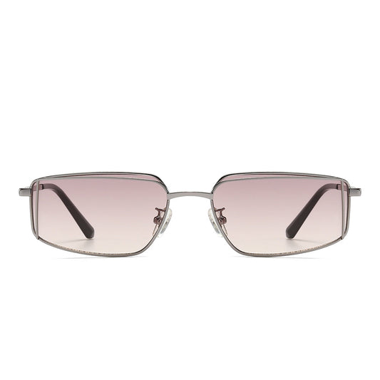 Rectangular Metal Tinted Sunglasses