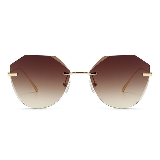 Irregular Round Tinted Sunglasses