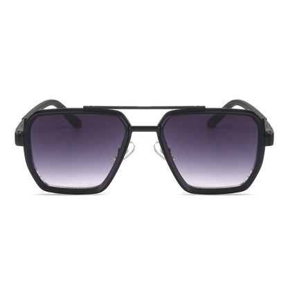 Black acetate aviator tinted sunglasses