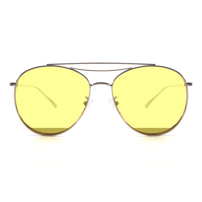 Polished Silver Aviator Sunglasses