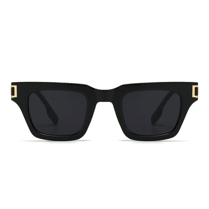 Classic metal rectangular tinted sunglasses