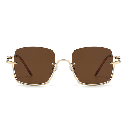 Square Semi-Rimless Tinted Sunglasses