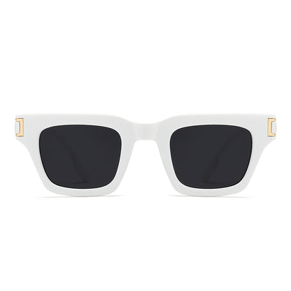 Classic metal rectangular tinted sunglasses