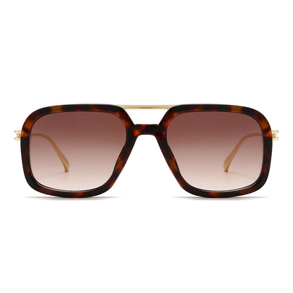 Oversized Square Aviator Tinted Sunglasses