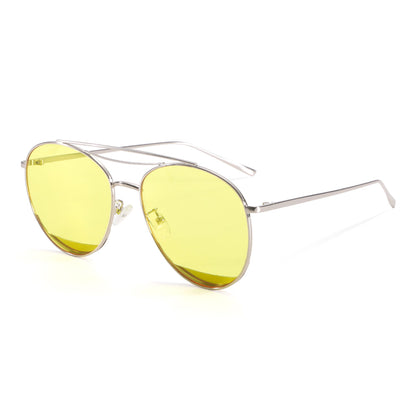 Polished Silver Aviator Sunglasses
