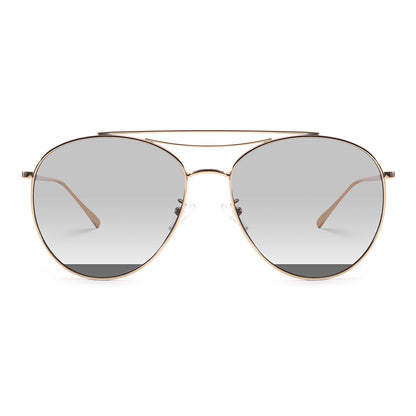 Polished Silver Aviator Sunglasses