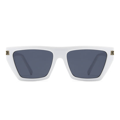Thick Geek-Chic Geometric Tinted Sunglasses