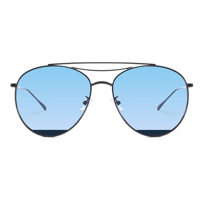 Polished Silver Aviator Sunglasses