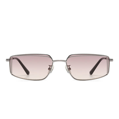 Rectangular Metal Tinted Sunglasses