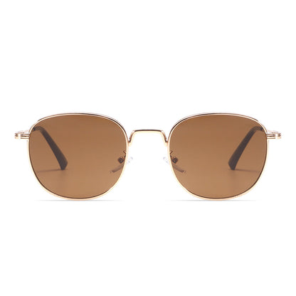 Rose Gold Retro-Vintage Round Tinted Sunglasses
