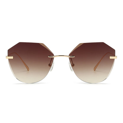 Irregular Round Tinted Sunglasses