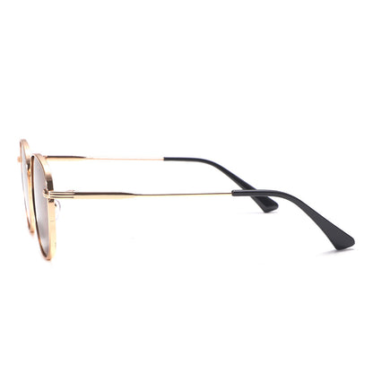 Rose Gold Retro-Vintage Round Tinted Sunglasses